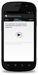 Riprendere la registrazione itinerario Gps Tracker