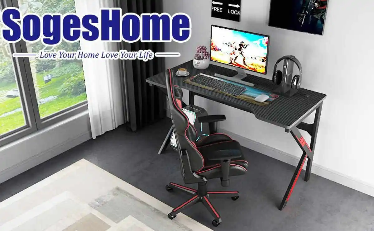 SogesHome Scrivania Gaming Ergonomica