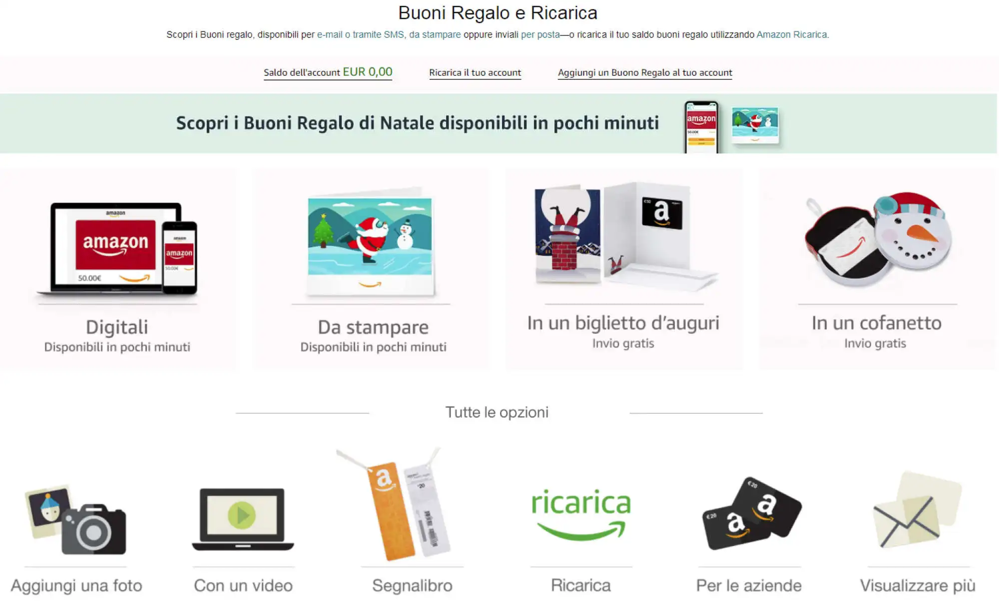 Buoni Regalo e Ricarica per Natale