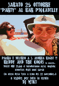 Sabato 25 Ottobre Party al bar Piccadilly